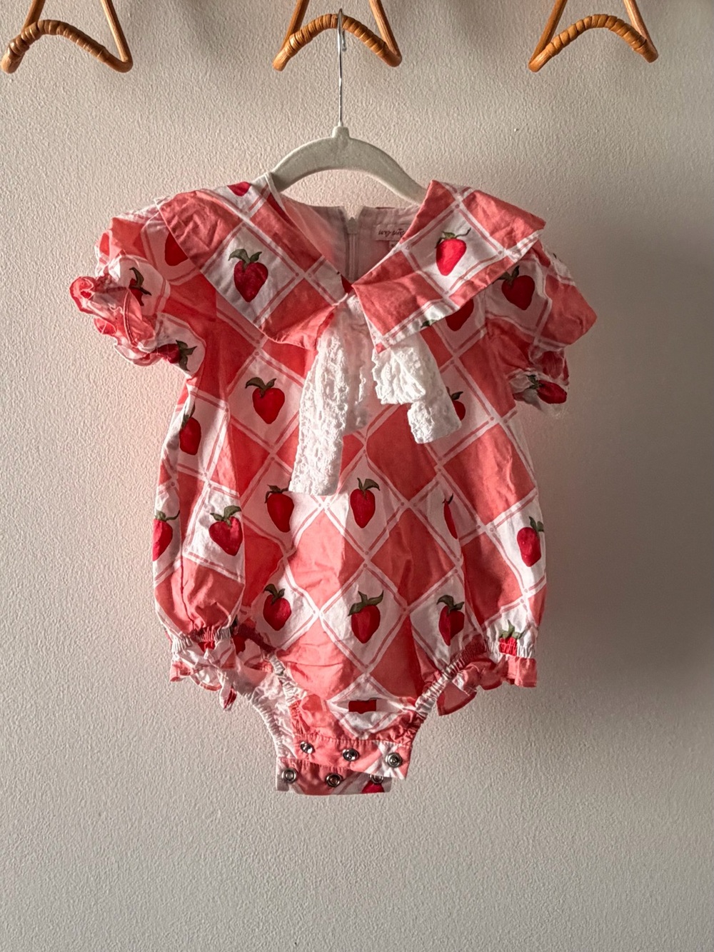 Ivy City Co Strawberry Sailor Bubble Alice Romper